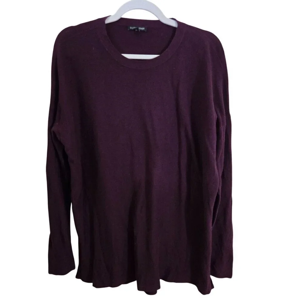 Eileen Fisher Organic Cotton Silk Scoop Neck Oversized Sweater Tunic Size M - Picture 2 of 5